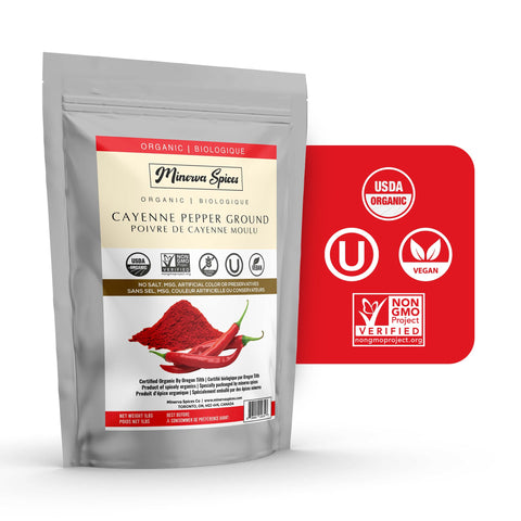 Organic Cayenne Pepper 1Lb (453 grams) - Minervaspices