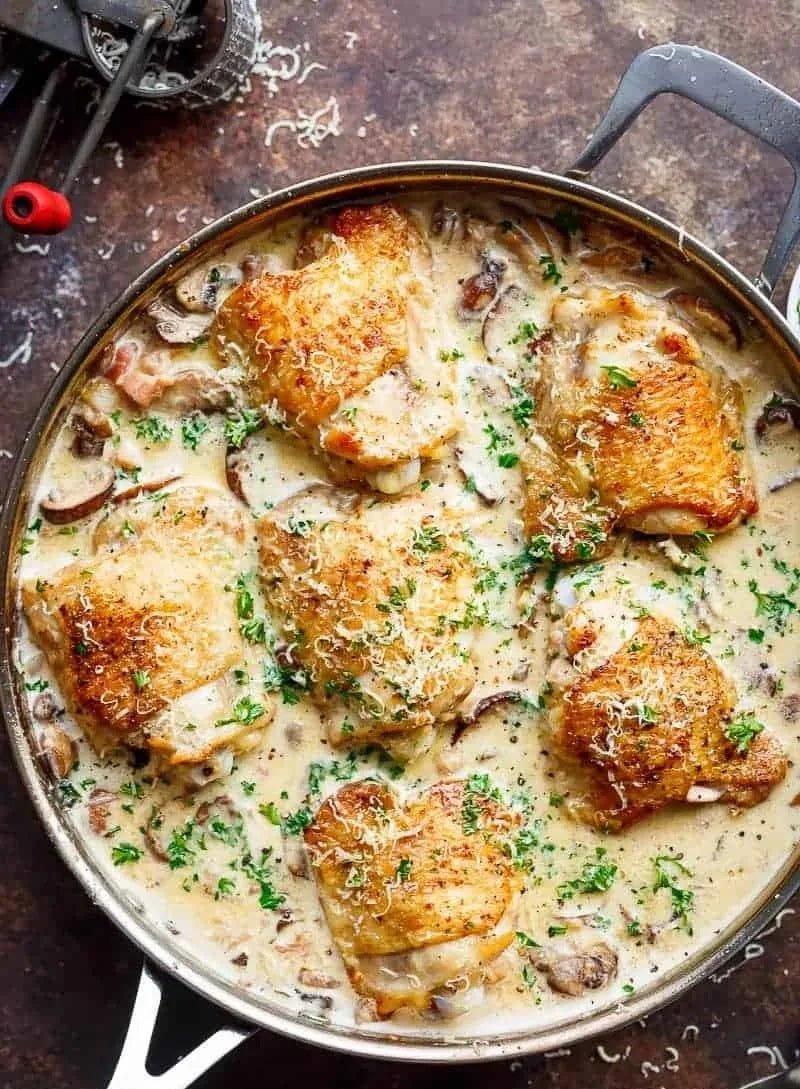 Today's recipe : Creamy parmesan herb chicken mushroom – Minerva spices