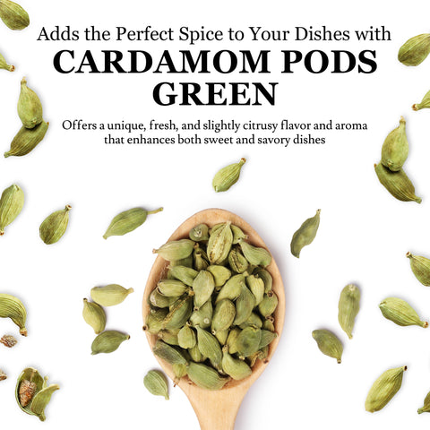 Organic Cardamom Pods Green 1Lb (453 gram)
