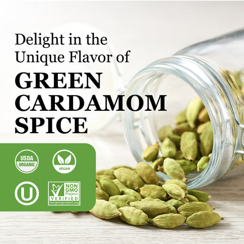 Organic Cardamom Pods Green 1Lb (453 gram)