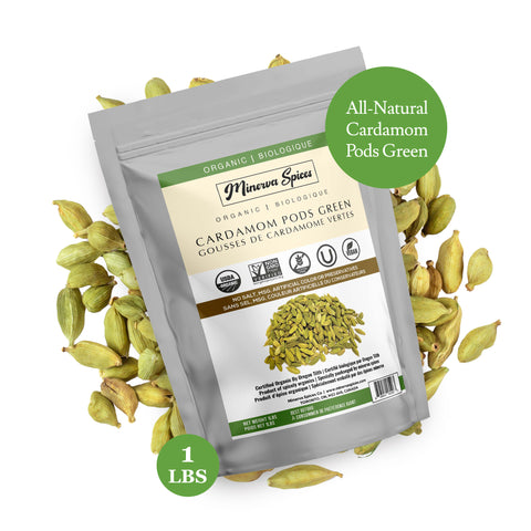 Organic Cardamom Pods Green 1Lb (453 gram)