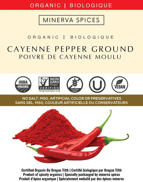 Organic Cayenne Pepper Ground 25 LB Pack - Minervaspices