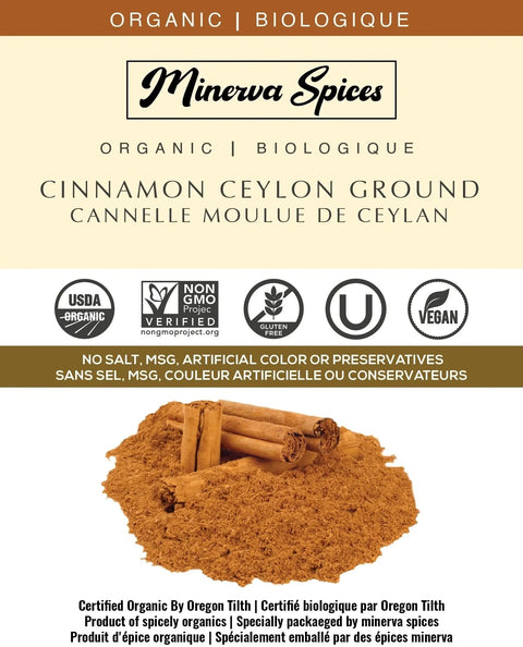 Organic Cinnamon Ceylon Ground 25 LB Pack - Minervaspices