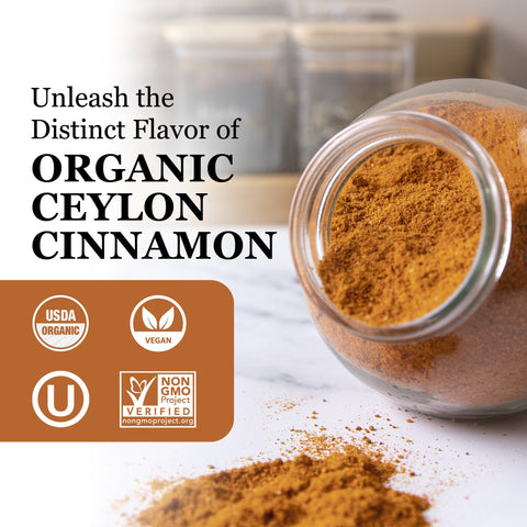 Organic Cinnamon Ceylon Ground 4 Oz (120 grams) - Minervaspices