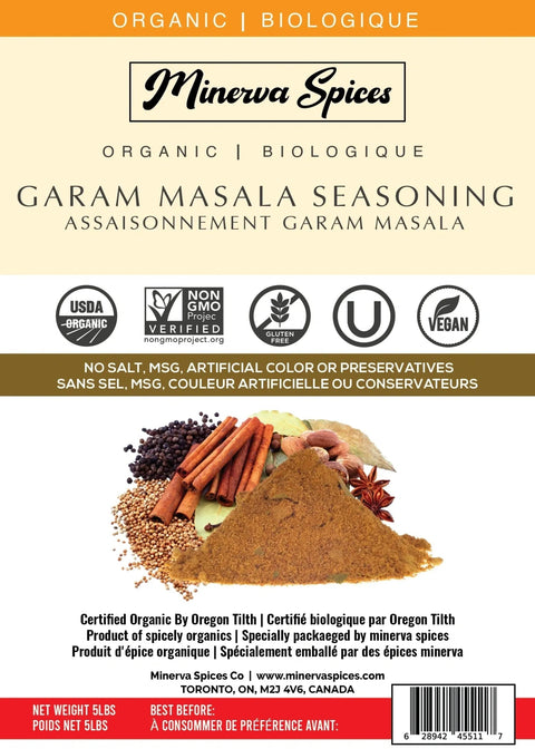 Organic Garama Masala Seasoning 5Lb Pack - Minervaspices